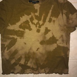 BLEACHED cropped ruffle t